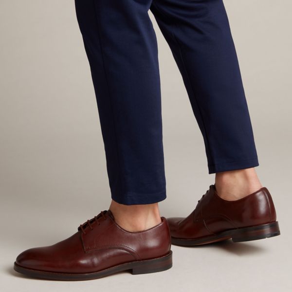 Clarks Mens Oliver Lace Wide Fit Shoes Brown | CA-3510297